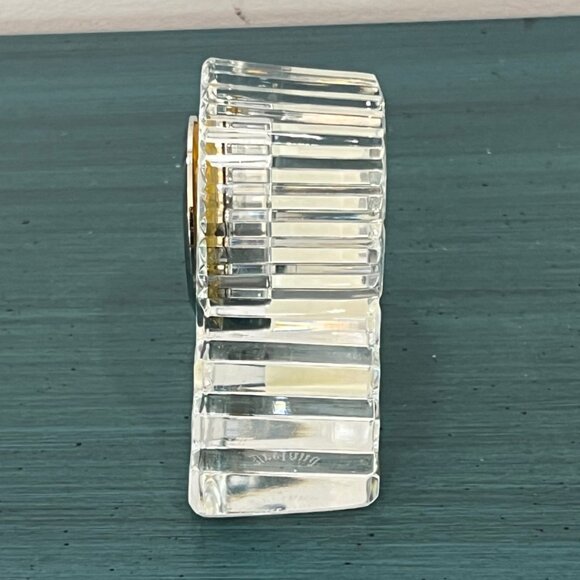 VINTAGE Waterford Crystal LISMORE COTTAGE MANTEL CLOCK Quartz Silver Face w/ Box - Picture 4 of 11